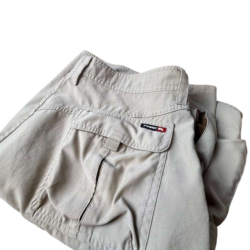 Tony Hawk Mens Khaki Tan Cargo Shorts Size 36 Polyester Skate Utility Casual